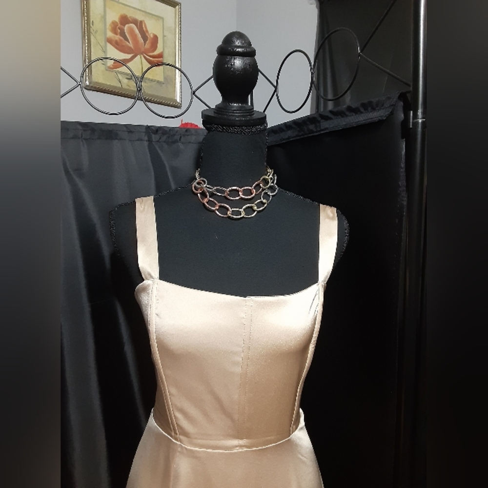 MUMU Clarissa Corset Elegant Beige Cream Sleeveless Dress Size Small Wedding - Picture 3 of 10